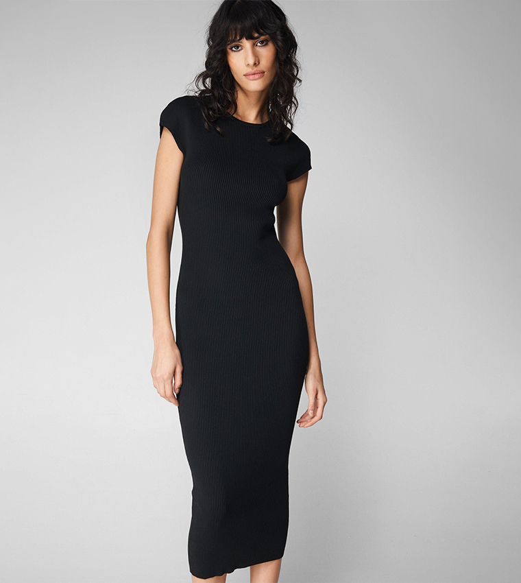 Buy Nasty Gal Tie Up Knitted Midi Dress In Black | 6thstreet Bahrain Buy Nasty Gal Tie Up Knitted Midi Dress In Black | 6thstreet Bahrain