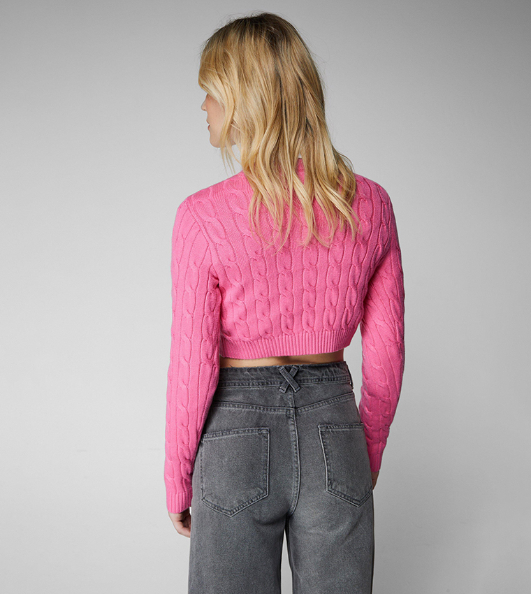 Crop Top En Maille Nasty Gal Taille S - Couleur Rose (Blush), Neuf Sans Étiquettes