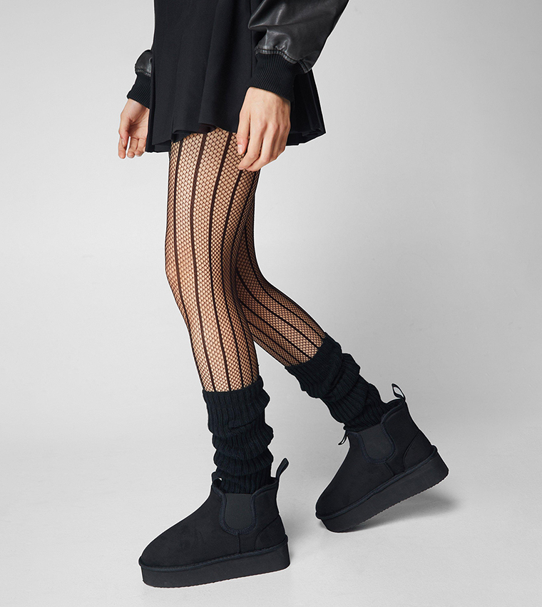 Buy Nasty Gal Outlet Faux Suede Platform Chelsea Boots In Black