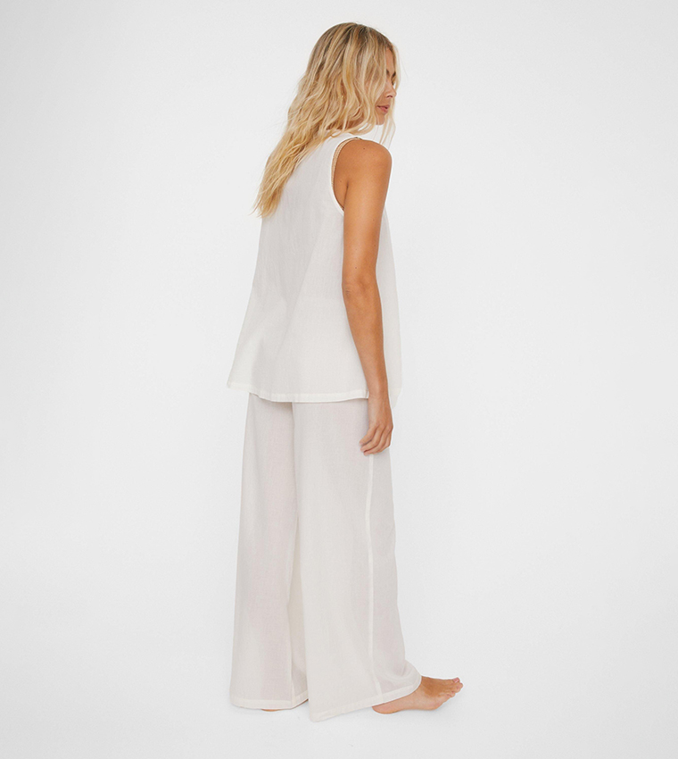 Tie Front Waistcoat and Pants Beach Set
