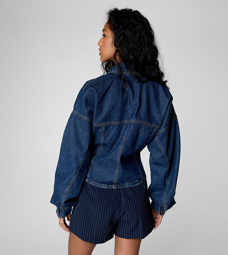 Collared Corset Denim Shirt