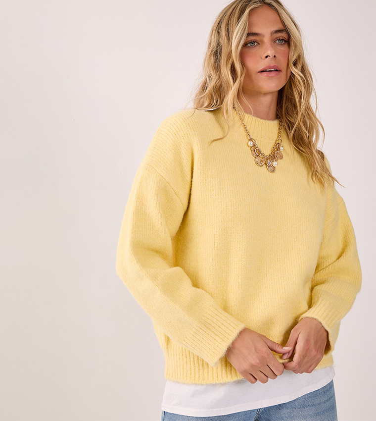 Textured High Neck Sweater