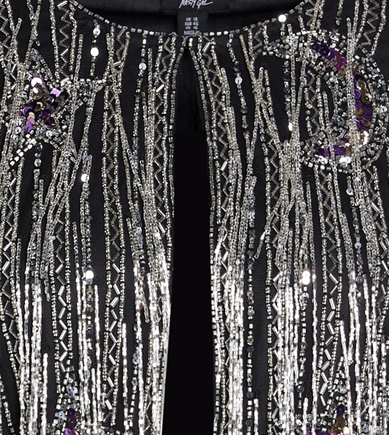 Curve Moon and Star Sequined Tassel Jacket