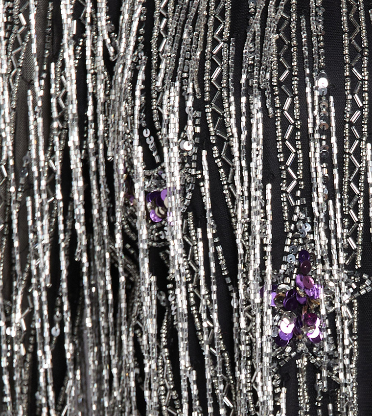 Curve Moon and Star Sequined Tassel Jacket