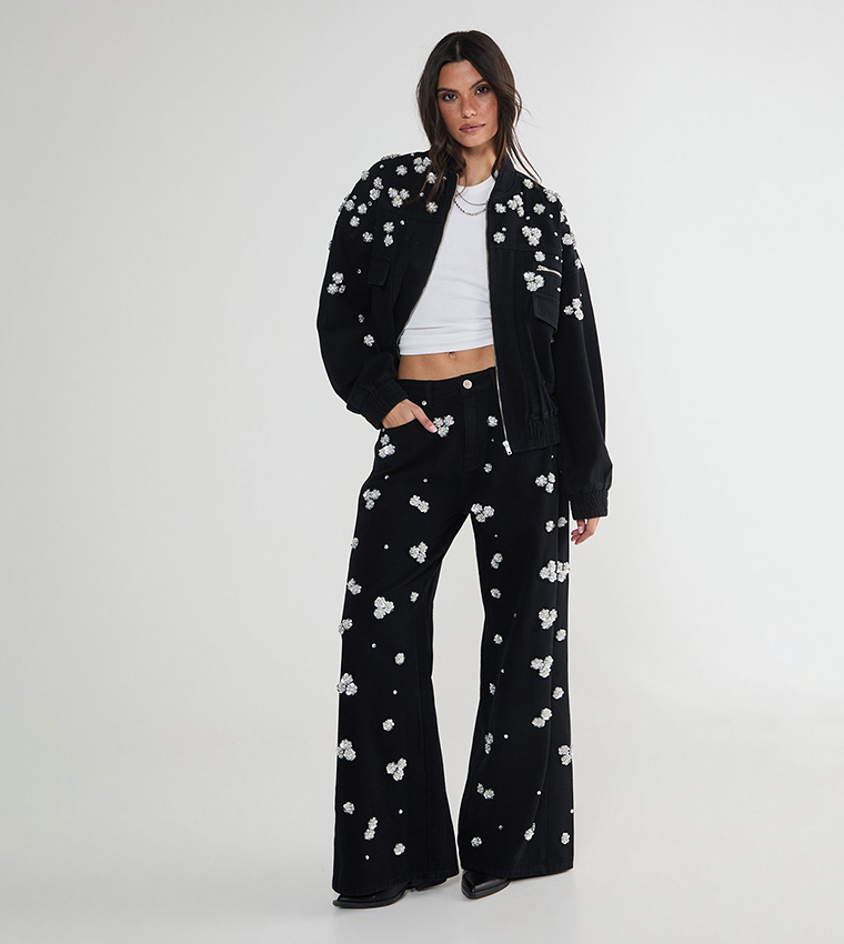 Limited Embellished Flower Applique Jacket