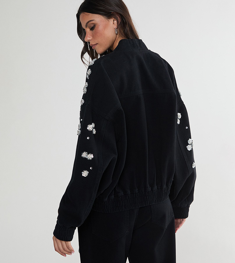 Limited Embellished Flower Applique Jacket