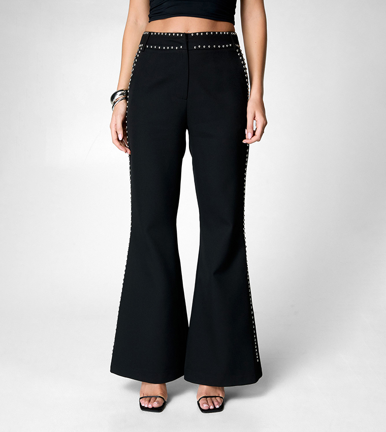 Premium Studded Flared Trousers