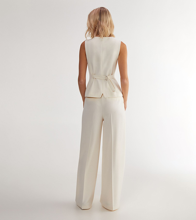 Pleat Front Tailored Straight Fit Trousers