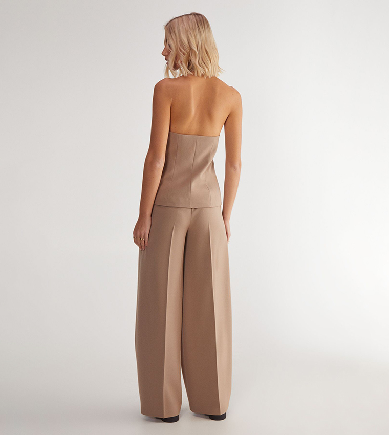 Pleat Front Tailored Straight Fit Trousers