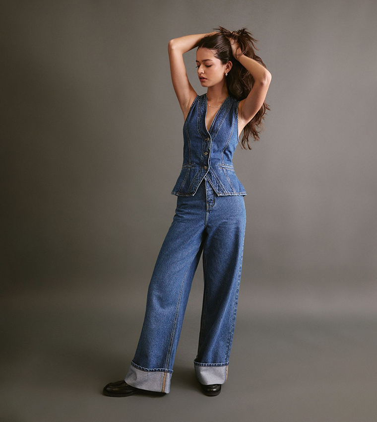 The Longline Denim Waistcoat