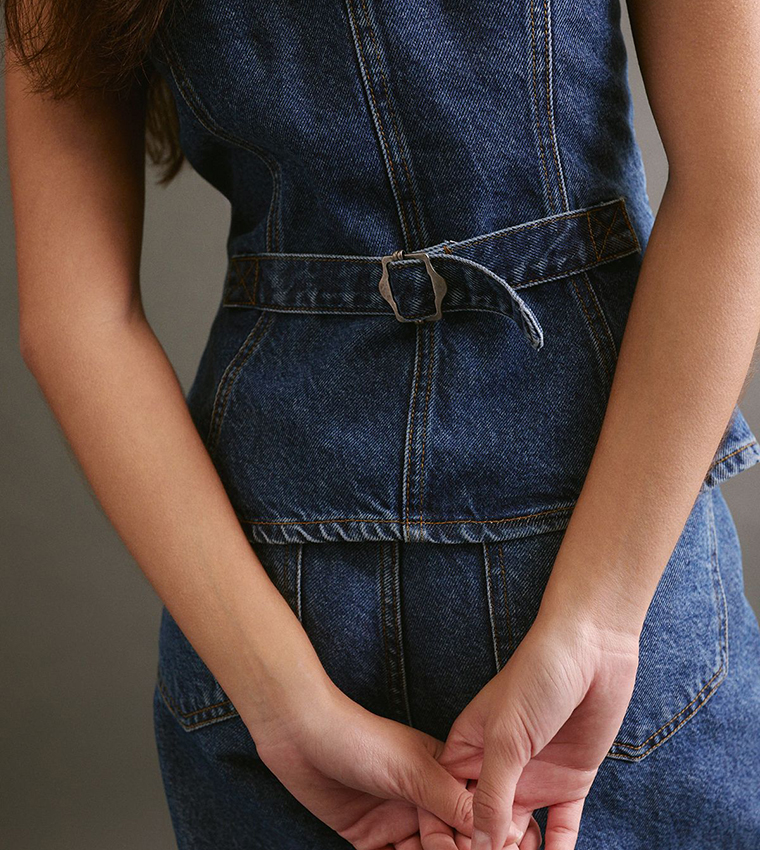 The Longline Denim Waistcoat