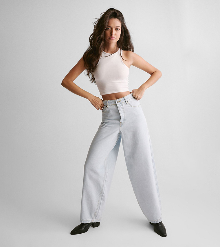 Washed Barrell Leg Jeans