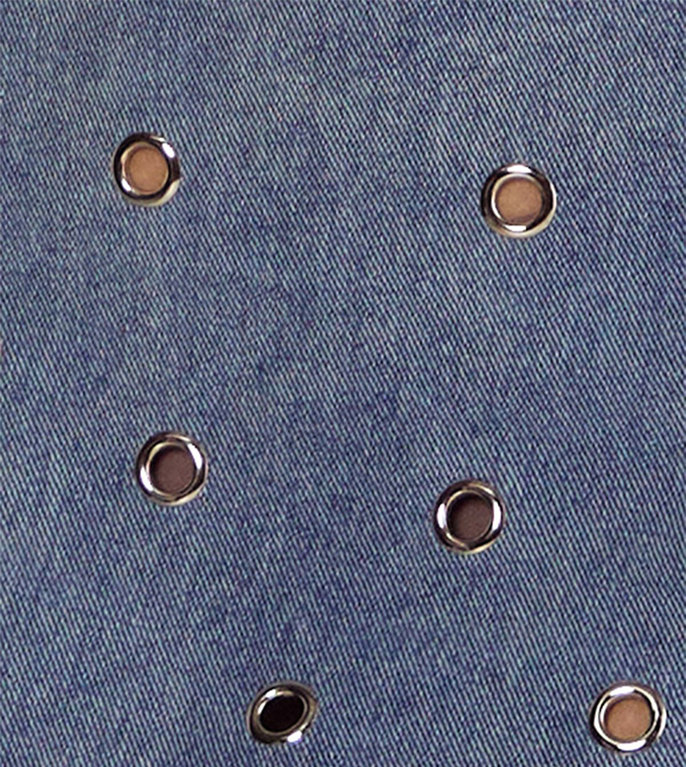 Am Eyelet Denim Mini Dress