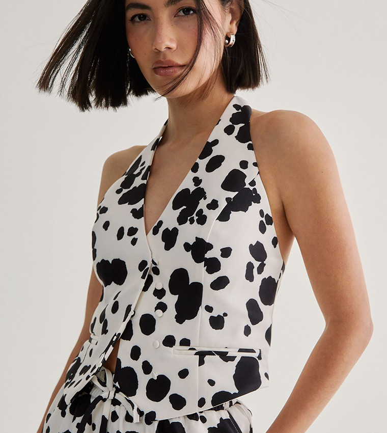 Printed Tailored Sleeveless Top