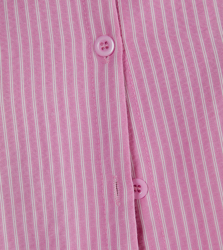 Striped Button-Front Sleeveless Top