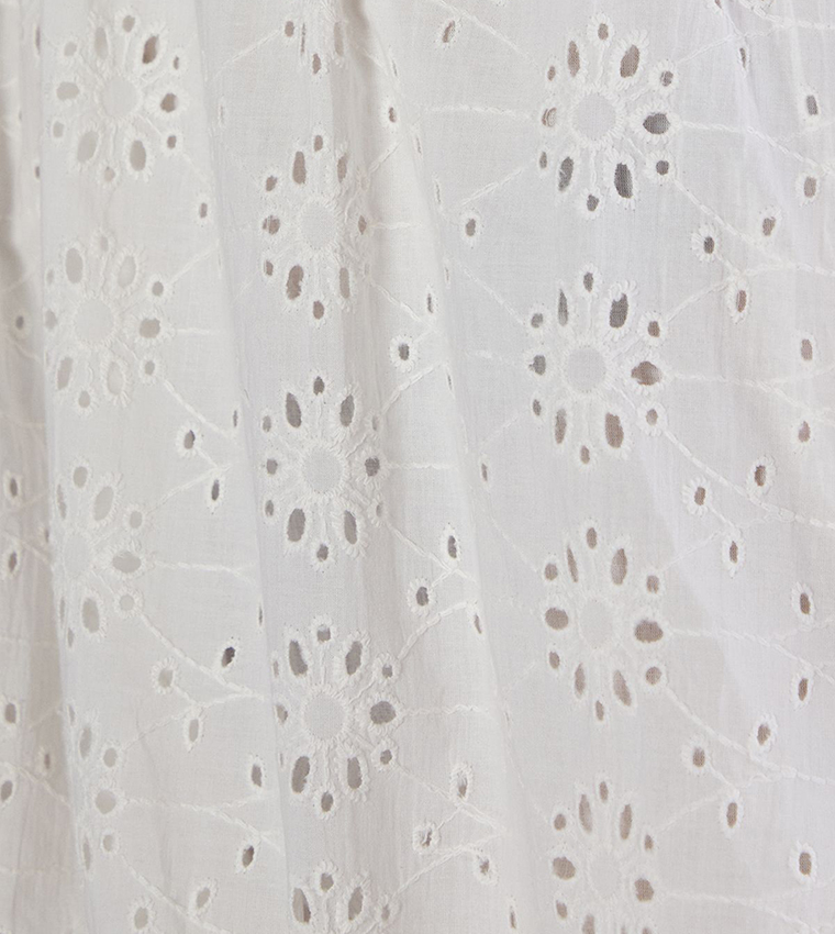 Broderie Strappy Puffball Mini Dress