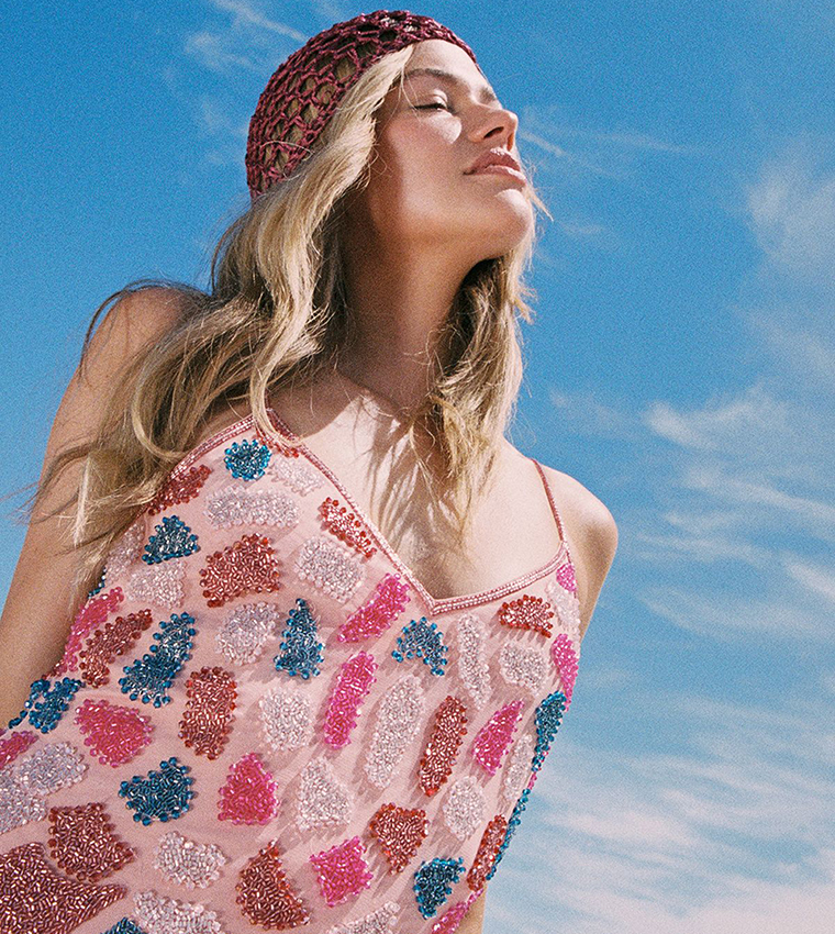 Butterfly Embellished Mini Dress