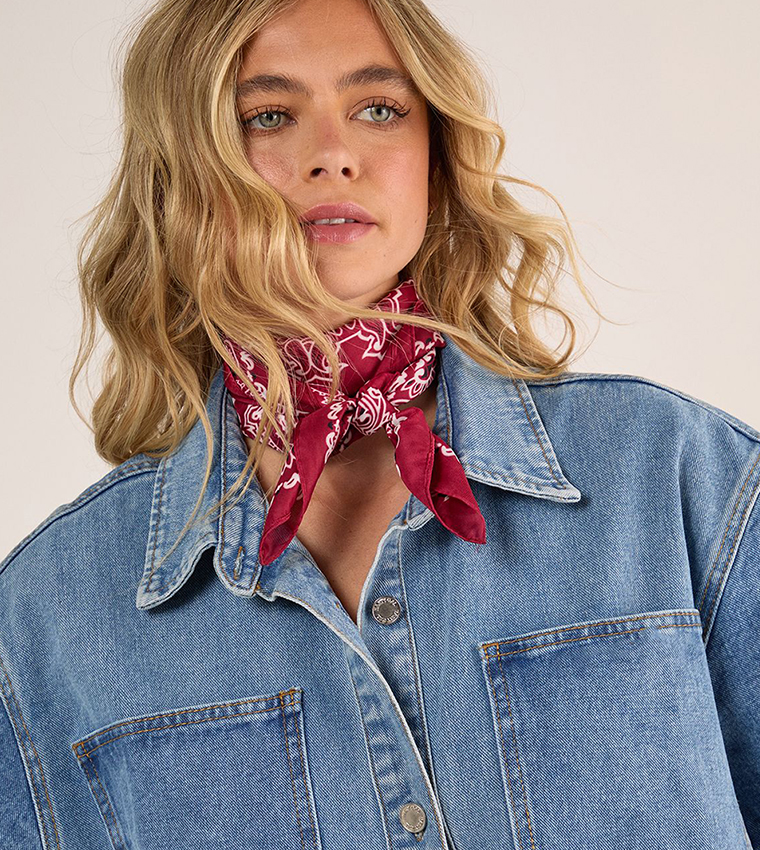 Denim Short Sleeves Oversized Shirt