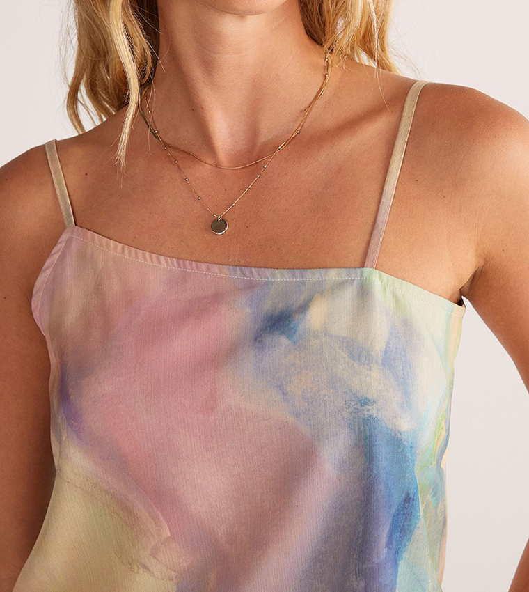 Marble Print Chiffon Cami Top
