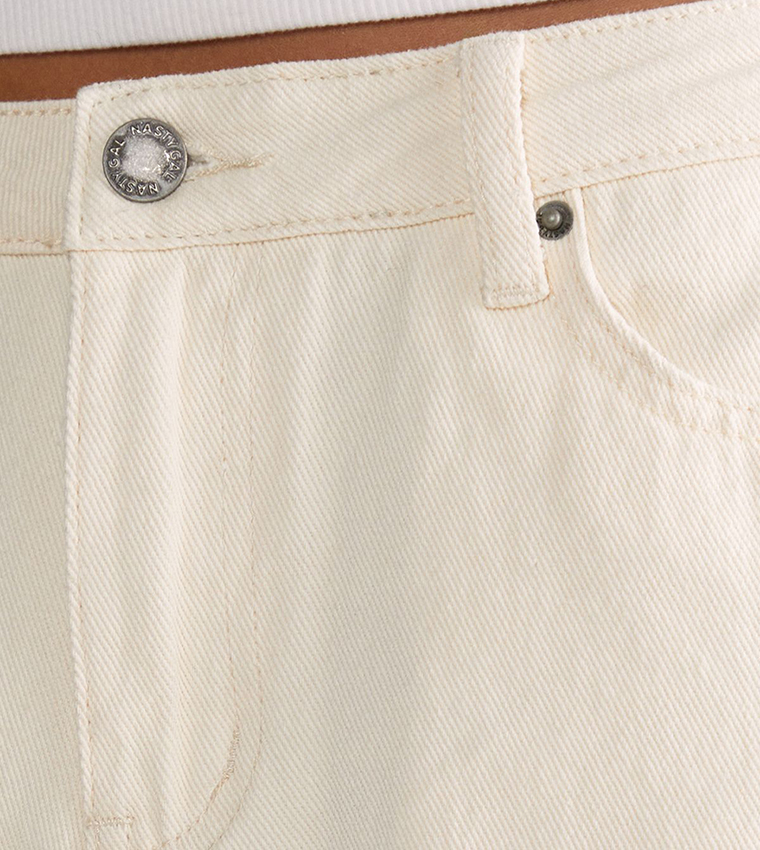 Solid Button Detail Denim Jorts