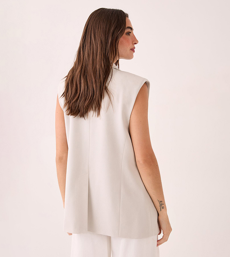 Solid Button Front Waistcoat