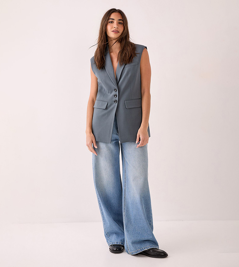 Solid Button Front Waistcoat