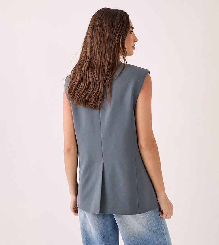 Solid Button Front Waistcoat