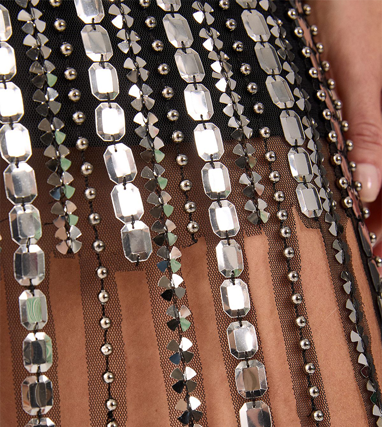 Beaded Tassel Mini Skirt