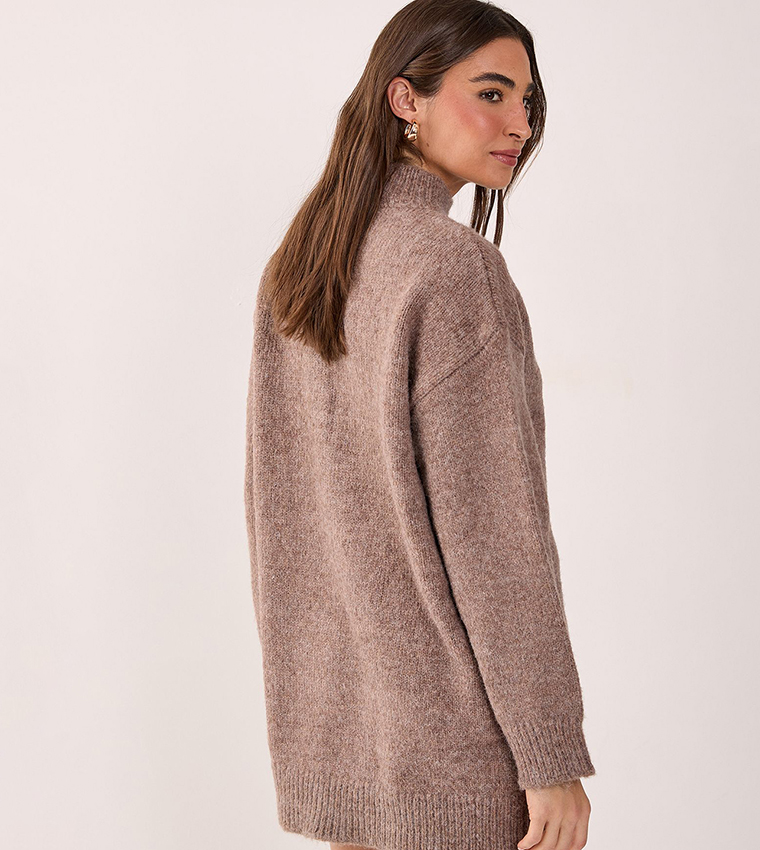 Long Sleeves Sweater Mini Dress