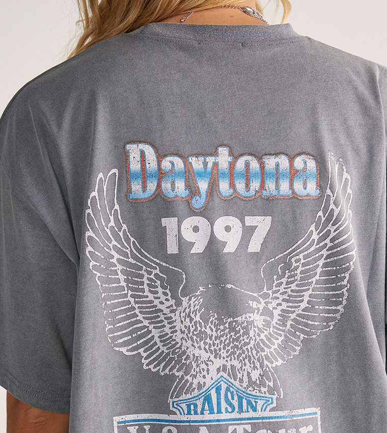 Daytona 1997 USA Tour Acid Wash Oversized Graphic T-Shirt