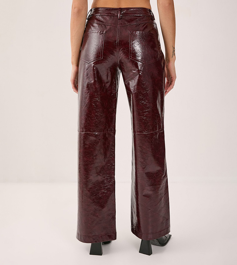 Buy Nasty Gal Premium Vinyl High Shine Faux Leather Slouch Pants