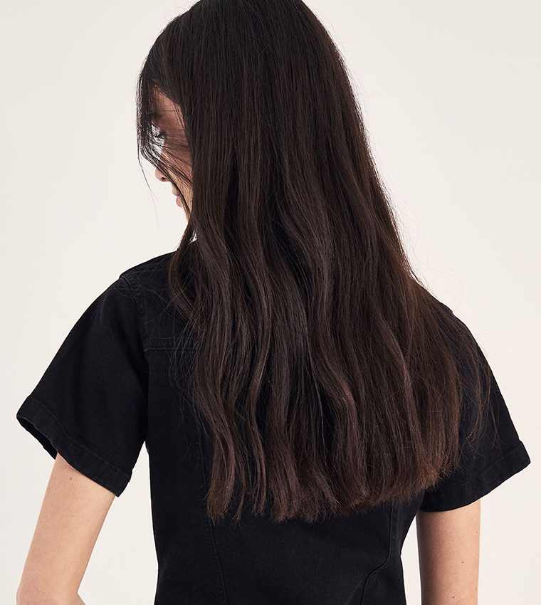 قميص جينز بكم قصير