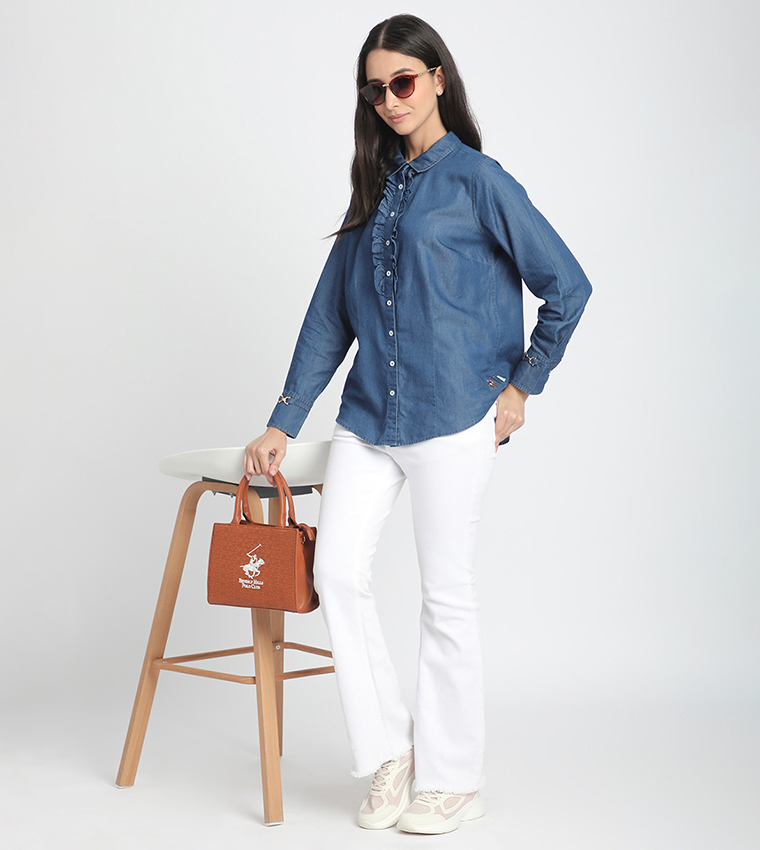 Ruffle Trim Long Sleeves Shirt