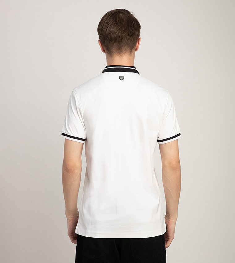 Logo Embroidered Contrast Trim Polo T-Shirt