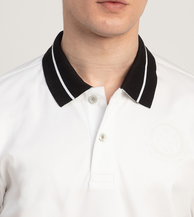 Logo Embroidered Contrast Trim Polo T-Shirt