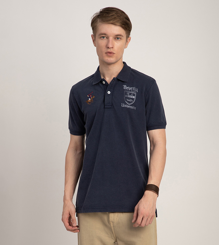 Wings Of Wisdom Logo Embroidered Polo T-Shirt