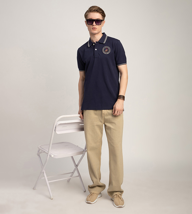 Logo Embroidered Short Sleeves Polo T-Shirt