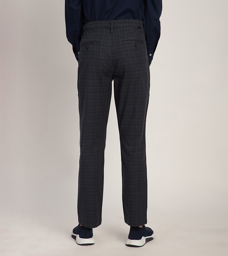 Plaid Slim Fit Trousers