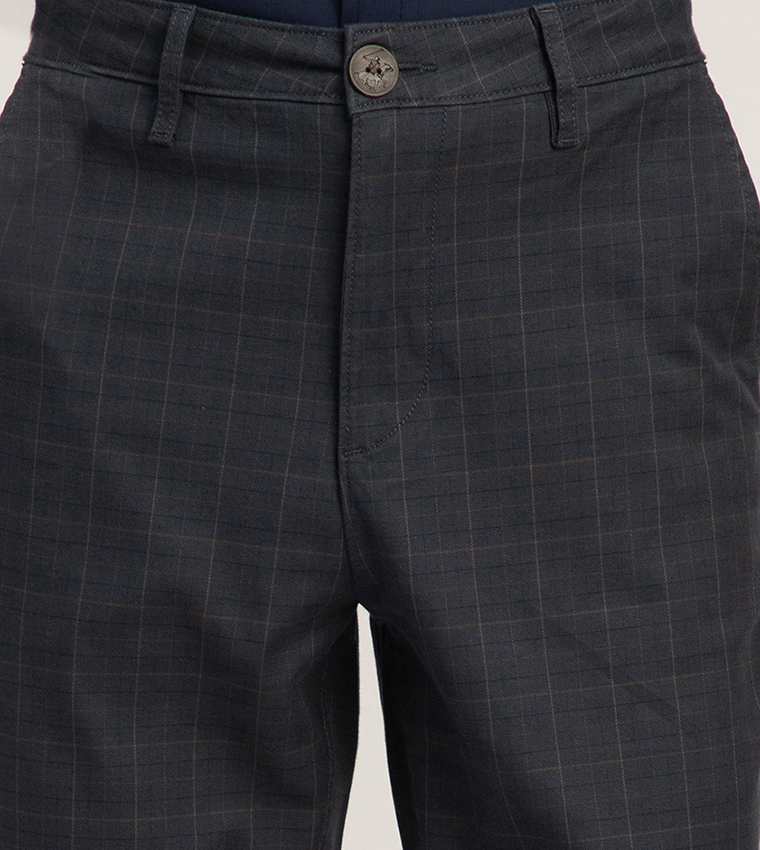 Plaid Slim Fit Trousers