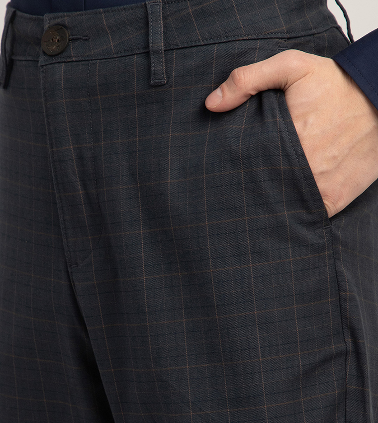 Plaid Slim Fit Trousers