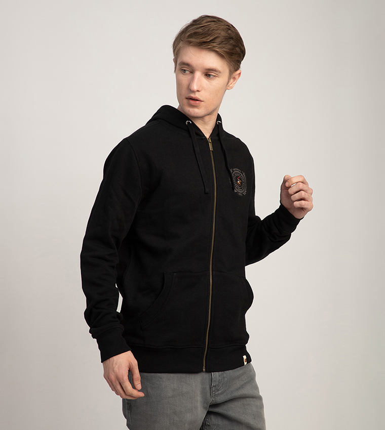 Logo Embroidered Hooded Jacket
