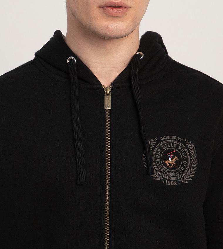 Logo Embroidered Hooded Jacket