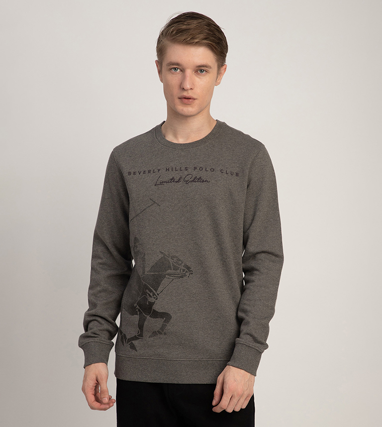 Logo Embroidered Crew Neck Sweatshirt