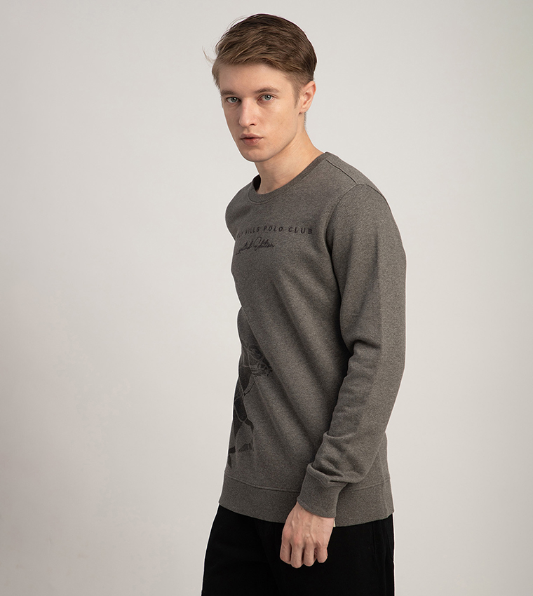 Logo Embroidered Crew Neck Sweatshirt