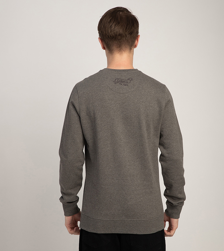 Logo Embroidered Crew Neck Sweatshirt