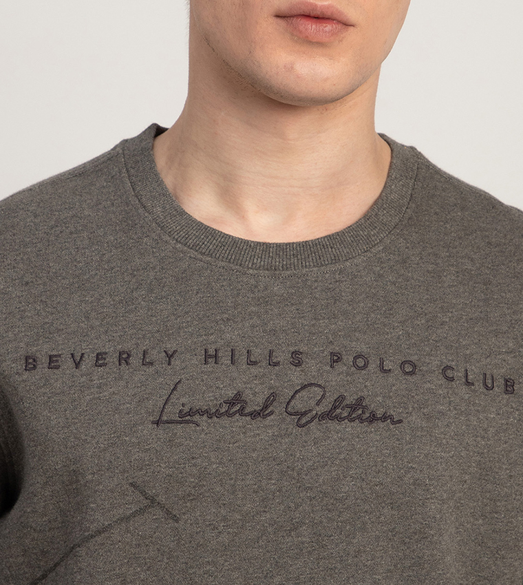 Logo Embroidered Crew Neck Sweatshirt