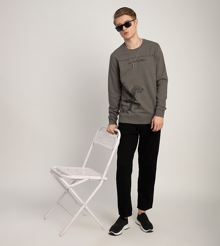 Logo Embroidered Crew Neck Sweatshirt
