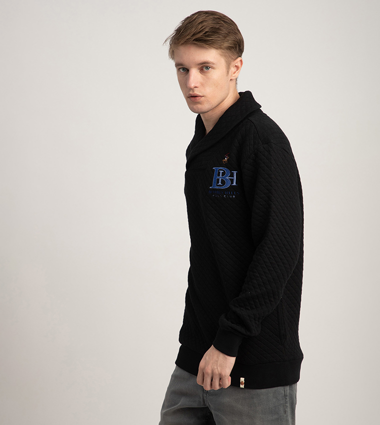 Logo Embroidered Quilted Hoodie