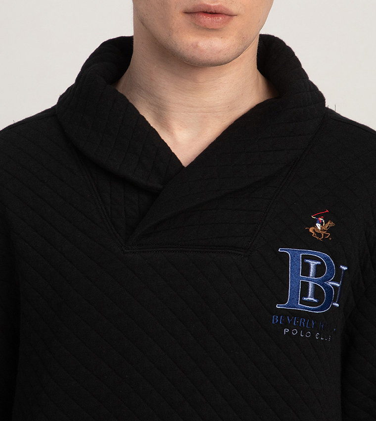Logo Embroidered Quilted Hoodie
