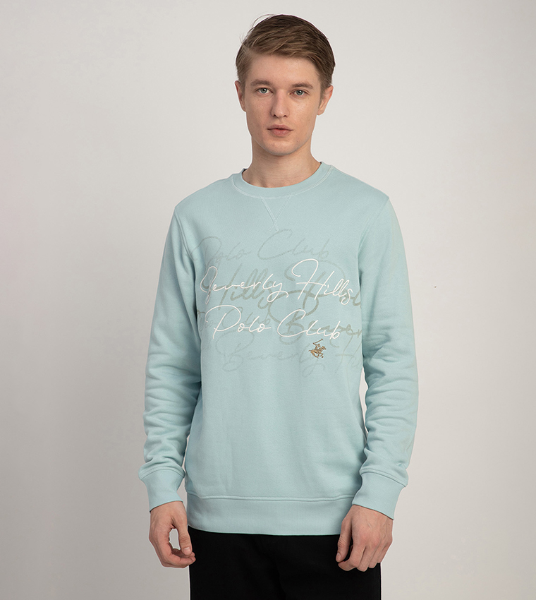 Logo Embroidered Crew Neck Sweatshirt